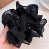 Black Hair Clip - Chiffon Claw Hair Bow Large Size