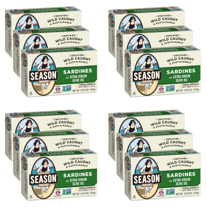 Season Sardines in Extra Virgin Olive Oil - Wild Caught,