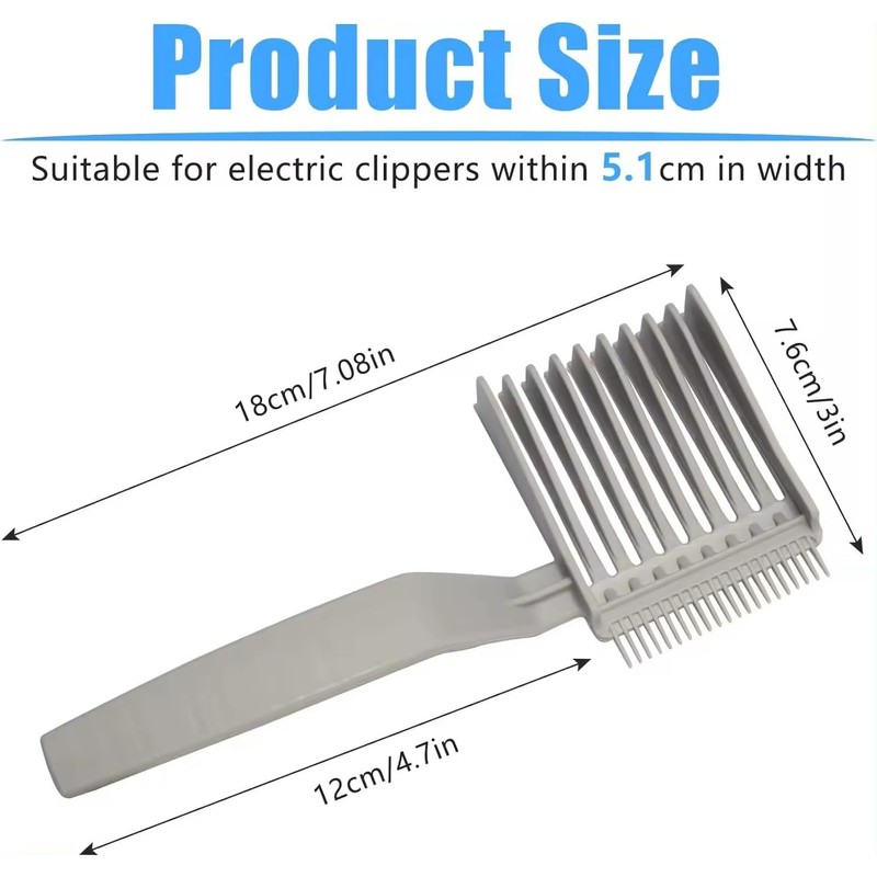 Fade Combs Tool for Men's,2pcs Curved Positioning Flat Top Hair