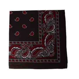 Motique Accessories Two Tone Paisley Bandana Black
