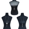 SEVENSTONE 6PCS Long Pendant Necklaces for Women Knot Disk Circle