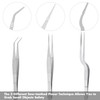 Cridoz 6 Pcs Stainless Steel Kitchen Cooking Tweezers Precision Tongs