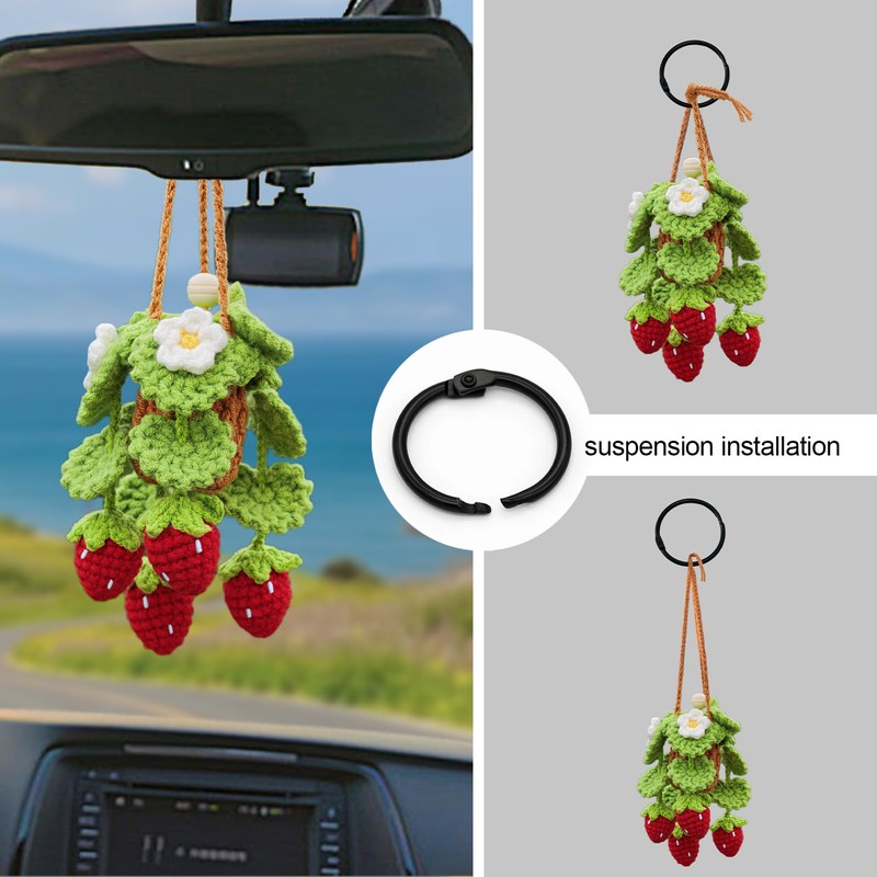 Crochet Car Air Freshener, Empty Refillable Oil Diffuser Bottle with