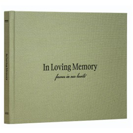 Kunitsa Co. Funeral Guest Book for Memorial Service, in Loving Memory, Sage Cover