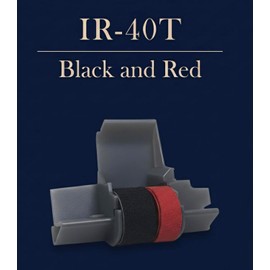 IR‑40T Black & Red x [2 Pack] Ink Roller Ribbon Cartridge – Dual‑Color Replacement Compatible for CASIO/Canon/Sharp Printing Calculators & Cash Registers (2 Pack)