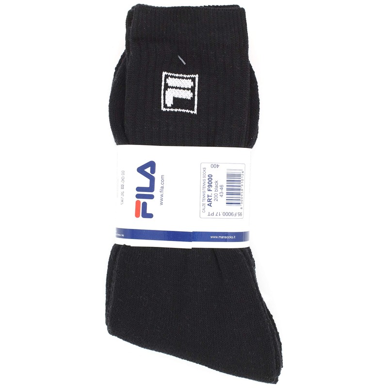 FILA Tennis Socks Pack of 3 Black Size 35-38, black