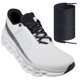Endoto Shoe Laces for ON CloudMonster,7MM Flat Shoelaces Replacement Women Men Sneakers Strings(Color:Black&Gray,Size:63Inch)