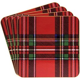 Lesser & Pavey Red Tartan Coasters Set Of 4