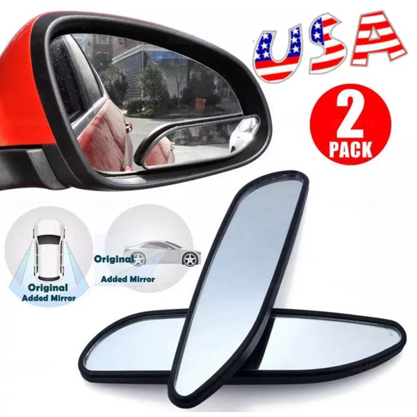 Unbranded 2x 360° Stick on Rear View Auxiliary Blind Spot