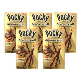 15 Packs Pocky Chocolate Almond Crush Biscuit By Glico 1.45oz