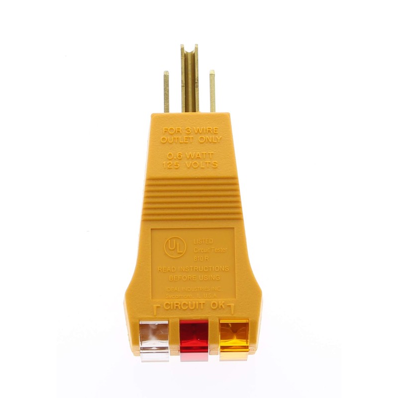 IDEAL INDUSTRIES INC. 61-035 E-Z Check Circuit Tester, 120VAC, Heavy