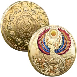 Phoenix from The Ashes Good Luck Coin Chinese Zodiac Flipping Challenge Coin Good Luck Charm