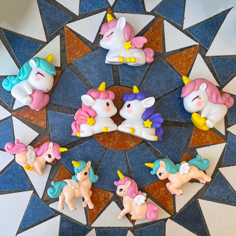 Mood Lab Miniature Unicorn Figurines Set - Funny Mini Statue