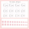 24Pcs False Nails,UHOMENY Square False Nails Short Long Fake Nails
