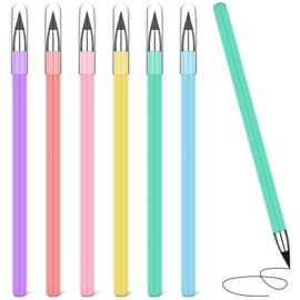 AUAUY Pack of 6 Inkless Pencils, Infinity Pencil, Reusable Everlasting Pencil, Interchangeable Inkless Pencil for Writing, Drawing, Students Home Office School Supplies
