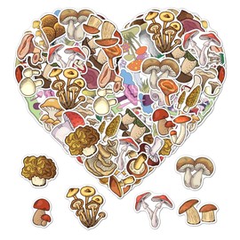 Pack 50 Pcs Vintage Mushroom Stickers for Water Bottles Waterproof Laptop Luggage Cups Computer Scrapbooking Teen Adults Girls Boys Cute Aesthetic Sticker Packs Small Vinyl Decals
