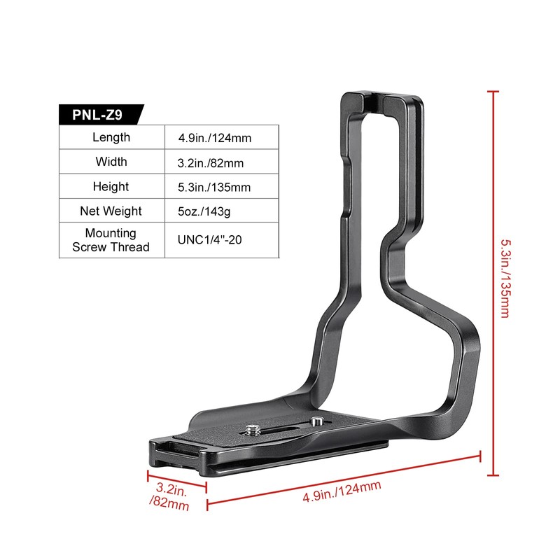 SUNWAYFOTO PNL-Z9 L-Bracket for Nikon Z9 DSLR Arca Swiss Quick