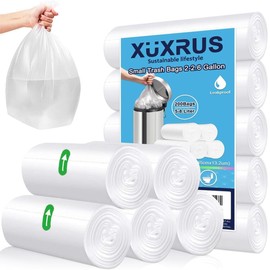 Bin Liners, 5 Litres, Pack of 200 Transparent Waste Bags for Office, Household and Bathroom - Tear-Resistant & Liquid-Proof, 5 Rolls