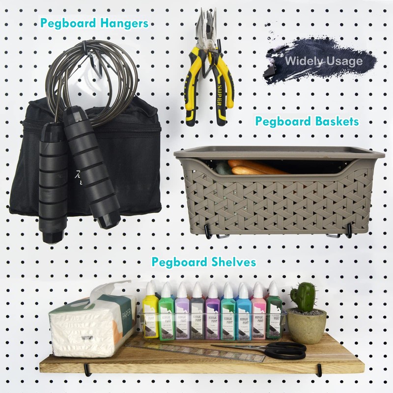 Pegboard Shelf Hooks, 8PACK Metal Utility Hook Set, 1/4 inch
