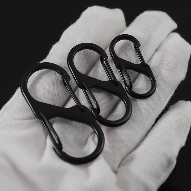 [FUSSED] 10 Pcs S-Shaped Carabiner, Small Adjustable Metal Buckle, Chain