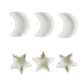 HOME DECO FACTORY, KA0607, 6-Piece Star and Moon Dinnerware Set, Table Set with Salad Bowl and Dish, Durable Ceramic, Ideal for Dinner Parties, 6 Pieces, Multicoloured
