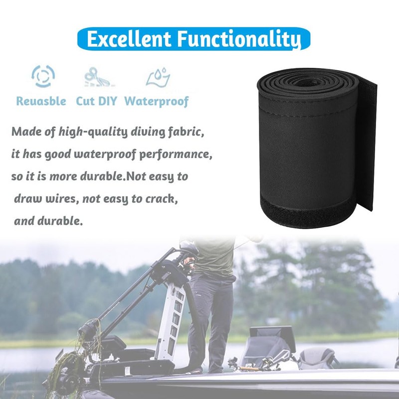 Trolling Motor Cable Organizer Sleeve,60" Neoprene Cable Sleeve for Trolling
