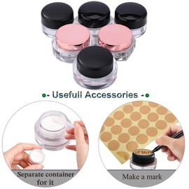 12 Pieces Refillable Empty Sample Jar, 5ml Cosmetic Container Bulk with Lid Little Storage Pot with Inner Liners, Mini Powder Container for Sample Packets Beauty Cream, Travel Sample Container