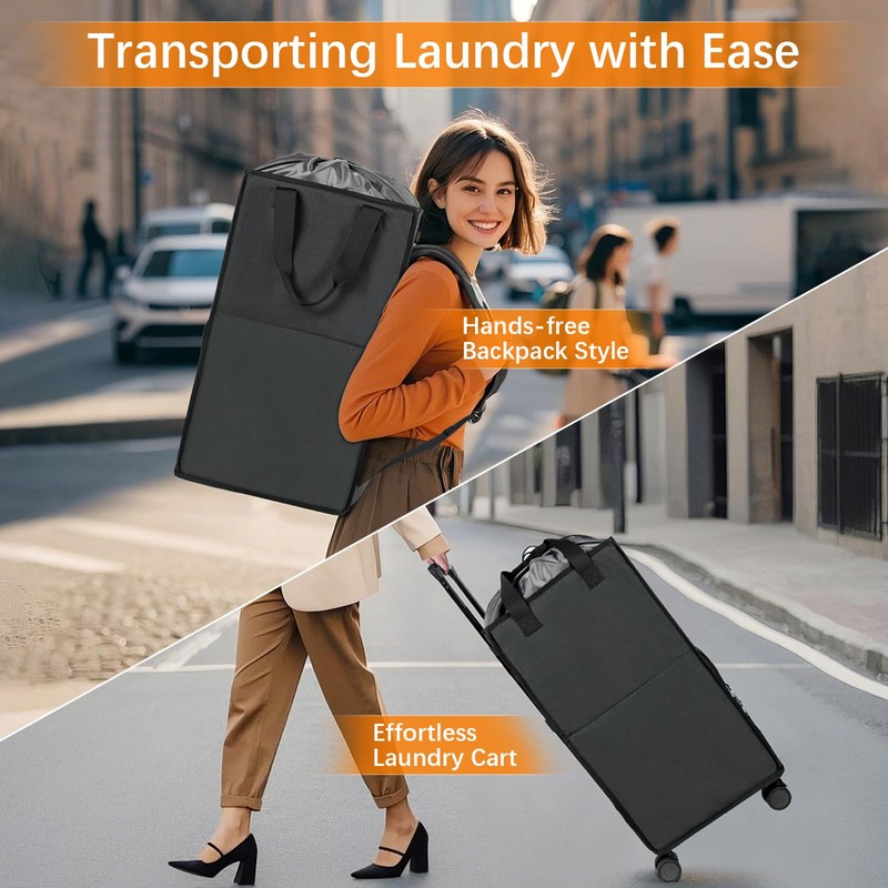 Bukere Extra Large 3 in 1 Rolling Laundry Backpack Bag