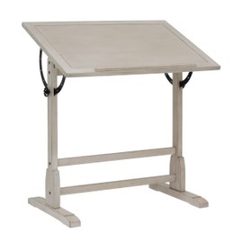 Studio Designs Vintage Drawing/Drafting Table with Pencil Ledge - 36" W x 24" D - Coastal Whitewash - Adjustable Tilting Top