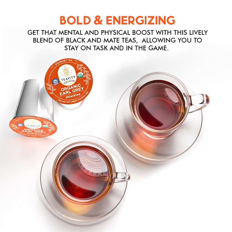 Organic Earl Grey Tea Pods for Keurig - Caffeinated Unsweet