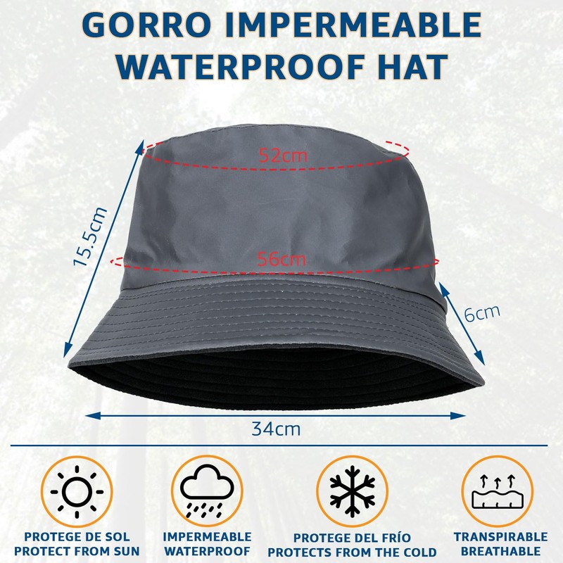 QILZO Foldable Waterproof Rain Hat, Fishing Hat, Cap for Men