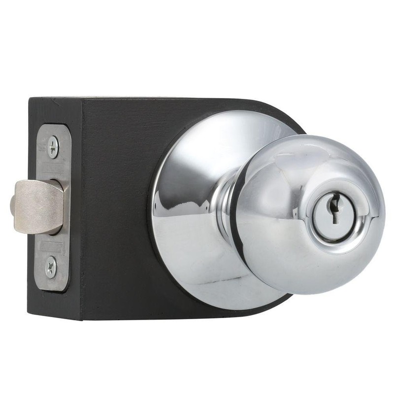 SCHLAGE F51A ORB 625 Orbit Knob Keyed Entry Lock, Bright