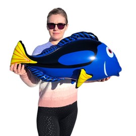 Large Blue Tang Inflatable Fish (3 Blue Tang Fish Set) 26" x 12" x 14". Great Sea Creature Pool Party Inflate Decoration