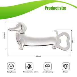 Unique Dachshund Sausage Dog Bottle Opener Beer Opener,Funny Novelty Cute Wiener Dog Doxie Gifts,Unique Birthday Beer Gifts Ideas，Silver