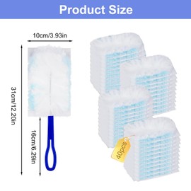 Pack of 40 Dust Magnet Duster Microfibre Duster Refill Pack with 1 Handle Against Dust Dusters Electrostatic Duster Refill for Pet Hair Dust Dirt