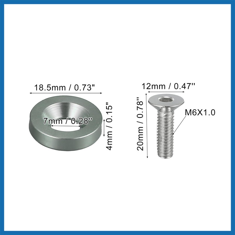 A ABSOPRO 20 Pcs Car Motorcycle Titanium Tone M6 Fender