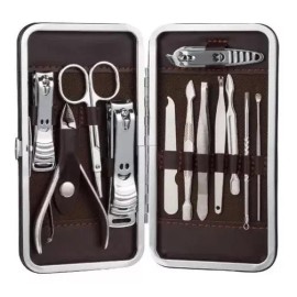 RIVERSOFY Set De Manicure Pedicure Profesional Acero Inoxidable 12 Pzs
