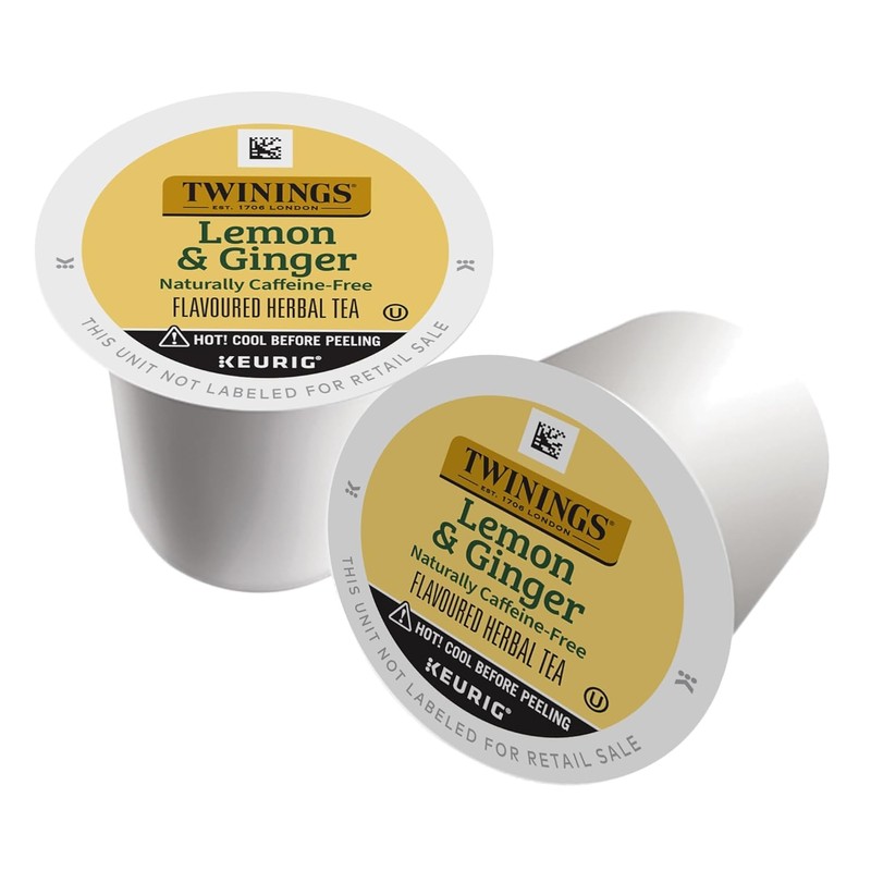 Twinings Lemon & Ginger Herbal Tea K-Cup Pods for Keurig,