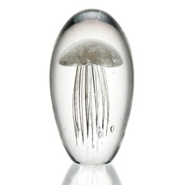 SPI Home 58005 Golden Jellyfish Glow in The Dark 6.5 x 3.5 Art Glass Table Top Figurine Décor
