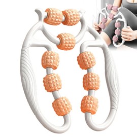 Massage Roller, Massage Roller, Legs, Leg Massager, Cellulite, Deep Tissue Massage Arm, Massage Roller with Handle Leg, Massage Roller, Orange/White