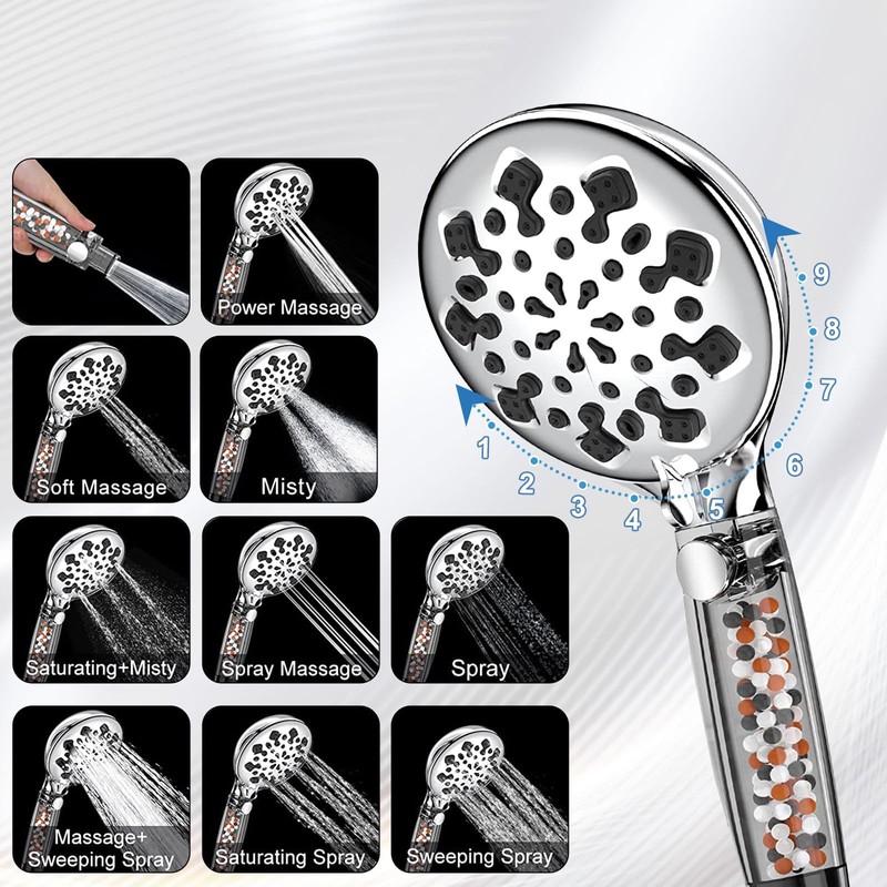 Aquadalus RV Shower head with Hose - High Pressure 10