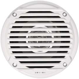 Jensen MS5006WR Dual Cone Waterproof 5.25" Speaker, White, 30 Watts Max Power Handling, Sensitivity 86dB, Frequency Response 79Hz-20kHz, Nominal Impedance 4 Ohms, 1.5" Mounting Depth, Sold In Pairs