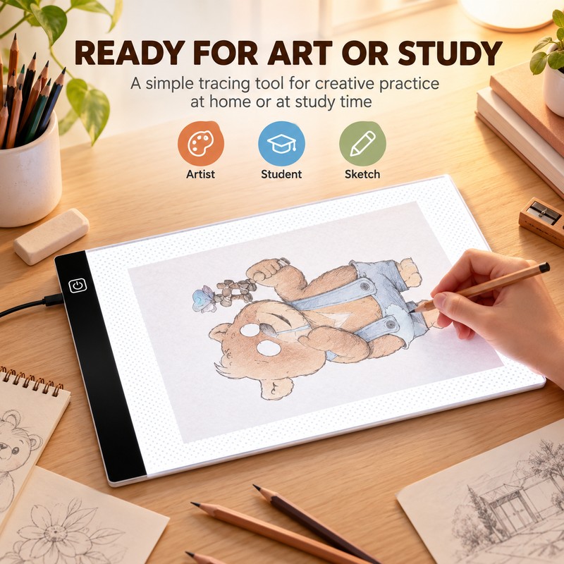 Portable LED Tracing Light Pad for Drawing – USB-Powered Copy