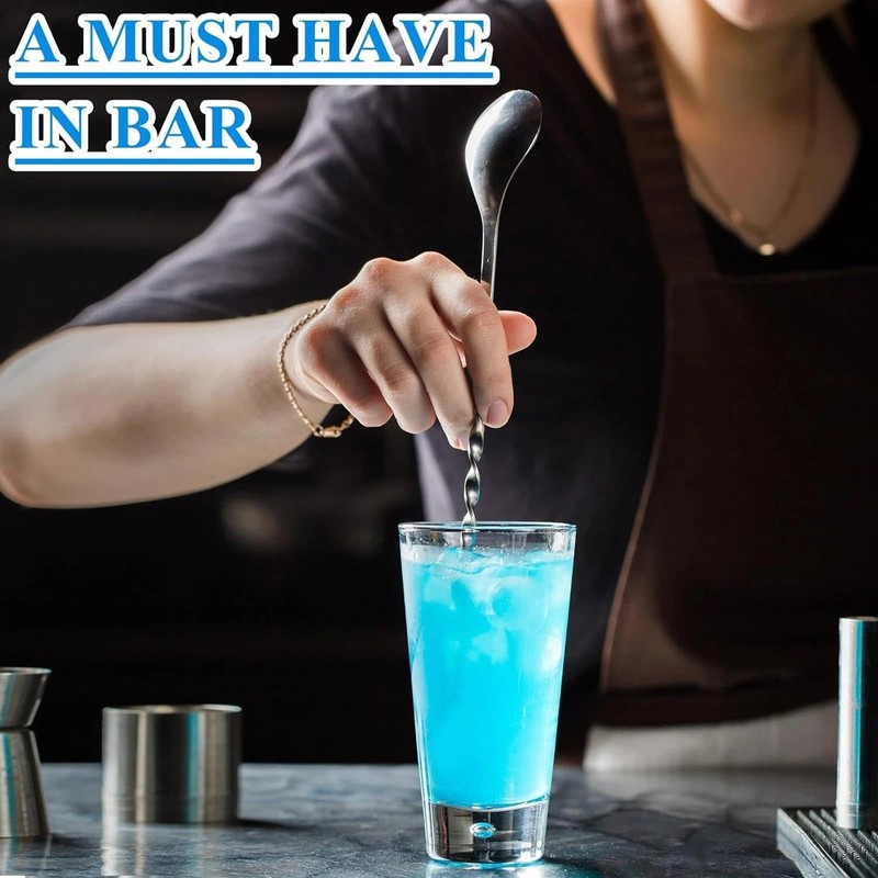 JYTDBCS Stainless Steel Bar Mixing Spoon with Masher, Twisted Cocktail