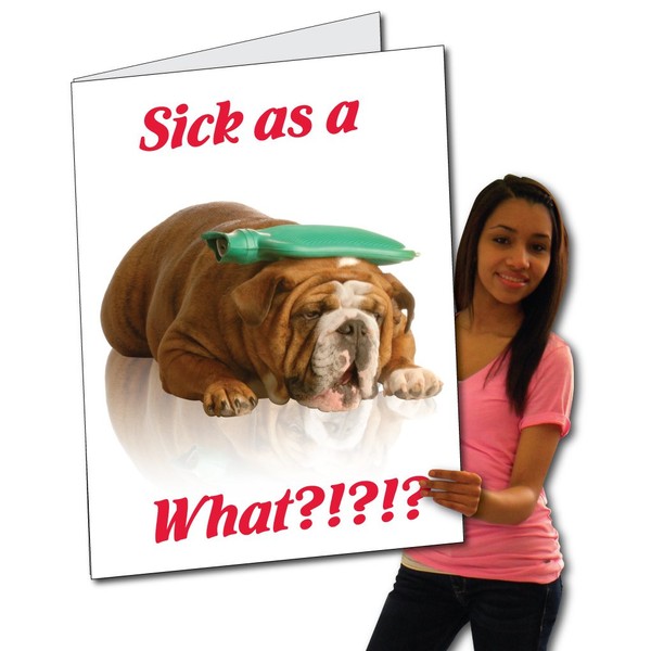 VictoryStore Jumbo Greeting Cards: Giant Get Well Card (Sick as Dog), 2 feet x 3 feet Card with Envelope