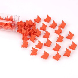 60 Pcs Mini Matte Orange Butterfly Hair Clips Cute Small Butterfly Hair Claw Clips with Box Package 90s Y2K Orange Hair Accessories for Girls Women