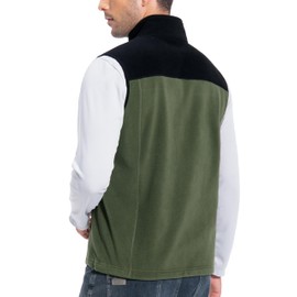 Pioneer Camp Mens Fleece Vest Outerwear Full-Zip Polar Casual Lightweight Winter Sleeveless Outerwear with 5 Pockets Soft Warm Travel Vest(Green)