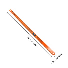 Pack of 4 Metal Saw Blade, 300 mm, 24 tpi Bi-Metal Saw Blade, High-Performance Universal Handsaw Blades Made of Alloy Steel for Wood, Metal, Plastics (Orange)