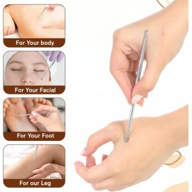 3피스 침구 안면 반사 마사지 도구 귀 지압 및 얼굴 근육 이완용 바디 포인트 프로브 펜 다리 팔 어깨 목 3-Piece Bedding Facial Reflexology Massage Tool Ear Pressure and Face Muscle Relaxation Body Point Probe Pen Leg Arm Shoulder Neck