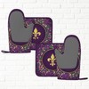 Mardi Gras Purple Golden Glitter Fleur De Lis Oven Mitts